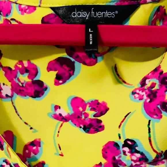 Daisy Fuentes Floral High Low Dress Large - Picture 3 of 4